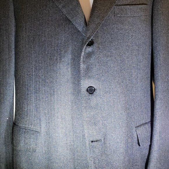 Canali S/C Gray -Herringbone 3Btn Wool/Cashmere Blend - Picture 5 of 13